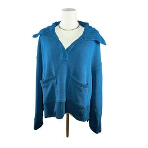 Free People Beach Grace Pullover Sweater Teal Sapphire Women’s Medium